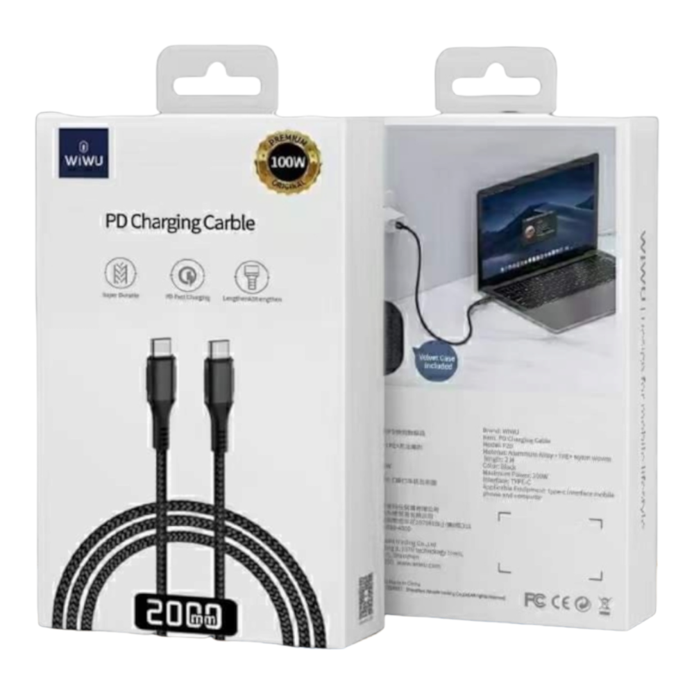 WIWU PD CHARGING CABLE TYPE C-TO TYPE C 2M F20